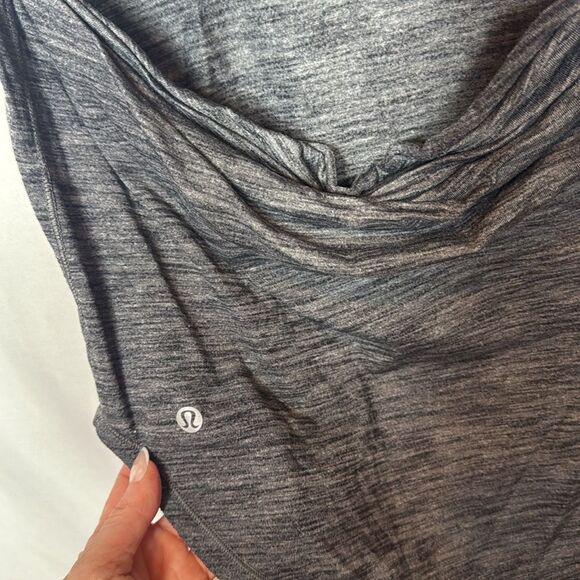 Lululemon Free To Be Serene Gray/Black Strappy Open Back Women's Tank Top. Sz 6. - Picture 7 of 7